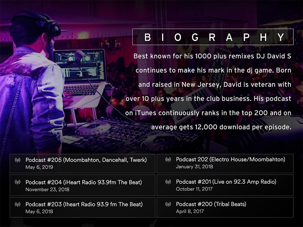 DJ David S biography and podcast
